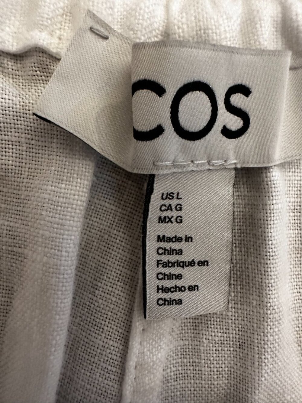 COS White 100% Linen Pull-On Shorts Size Large - Picture 11 of 13